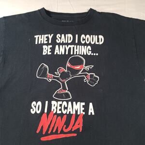 Gildan So I Became A Ninja Short Sleeve T-Shirt Youth Boys Size Small XL Black